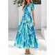 thumbnail image 4 of Vestido largo PRETTYGARDEN para mujer, bohemio, floral, azul, XXL, 4 of 9