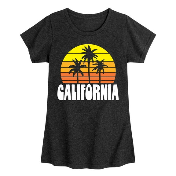 Instant Message - California Retro Sunset - Toddler & Youth Girls Short Sleeve Graphic T-Shirt