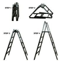 MoJack Easy Step Ladder, Folding Lightweight, 300lb Sturdy Steel, Portable , Top Platform with Non-Slip Thread, Indoor and Outdoor Use