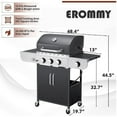 thumbnail image 3 of Erommy Outdoor Burner BBQ Propane Gas Grill - 58000 BTUs Stainless Steel Patio Barbecue Grill with Stove and Side Table White - Propane Gas, 3 of 5
