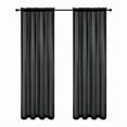 thumbnail image 2 of Woven Trends Crystal Sheer Voile Curtain Panels - Solid Rod Pocket Window Treatments with Light Filtering Sheers for Living Room, Bedroom Drapes 2-Pack Panels, 52"W x 95"L, Black, 2 of 8