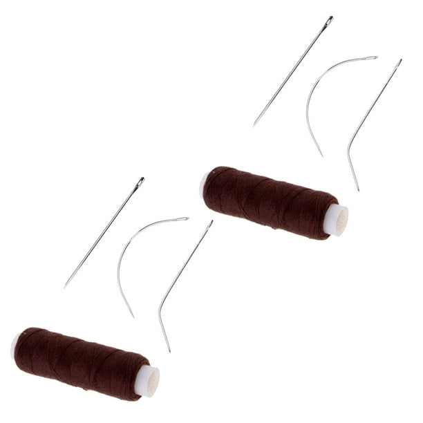 2 Sets De Costuras Para El Cabello Hilo De Tejer Agujas Para Extensiones De Trama Herramientas SM SunniMix Hilo de coser del cabello