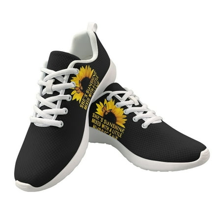 

Running Shoes Light Breathable Sneakers Sunflowers Pattern Mesh Men Outdoor Sports Shoes Unisex Lace-up 2022 Women Shoes