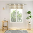 thumbnail image 2 of 3 Pc Cotton Classic Country Farmhouse Kitchen Window Curtain Grommet Top -Beige & White Buffalo Check Tier & Valance Set, 54" x 18" / 27" x 24", 2 of 6