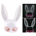 thumbnail image 4 of Máscara de Conejito Brillante Accesorio de Máscara de Conejo de Media Cara para Suministros de Fiesta de Halloween Luces Rosadas y Blancas Blanco YUNYI BRAND  Deportes, 4 of 8