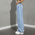 thumbnail image 7 of CHEEREAM Baggy Stretchy Jeans for Womens High Waisted Trendy Wide Leg Denim Pants Boyfriend Trouser with Patch Pockets, 7 of 7