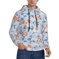 thumbnail image 2 of Pofeuu Rose Flowers Print Mens Casual Hooded Collar Drawstring Hoodies Pullover Sweatshirts Casual Long Sleeve Shirts-Small, 2 of 7