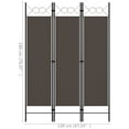 thumbnail image 4 of vidaXL 3-Panel Room Divider Anthracite 120x180 cm, 4 of 4