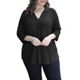 thumbnail image 3 of Traleubie Women's Plus Size Shirts 3/4 Sleeve Floral Print Blouses V Neck Tunic Tops, 3 of 8