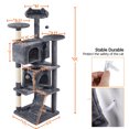 thumbnail image 2 of 70in Tall Cat Tree for Indoor Cats, Multi-Level Cat Tower with Scratching Posts, Dangling Toys, Condos and Platforms, Pet Furniture for Climbing Sleeping Playing, Dark Gray, 2 of 5
