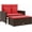 Brown, variant on 2-Seater Patio Sofa with Cushions, Gray Poly Rattan Outdoor Sofa with Footstool, Convertible Bed with Storage