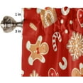 thumbnail image 5 of 3 Pieces Kitchen Curtains Valances Set Red Christmas Gingerbread Man Short Curtain Rod Pocket Window Curtain Window Treatment Tiers Valances (Single Panel 54"x18",2 Tiers 27.5"x24"), 5 of 6