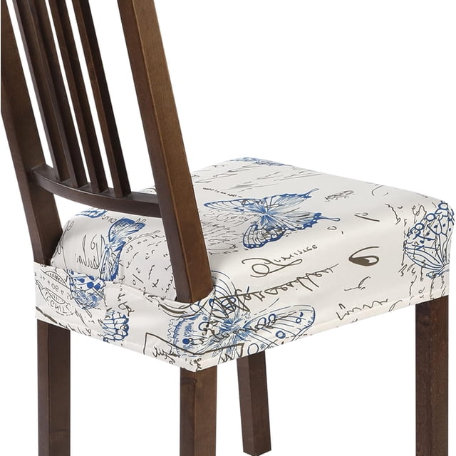 Stretch Dining Chair Seat Covers Set of Soft Removable Washable Seat Covers for Dining Chairs Dining Room Protector (Rear-Cove Butterfly)