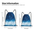 thumbnail image 2 of Xecao Blue Glitter Sparkles Pattern Sports Drawstring Backpack - String Swim Gym Bag with Wet Proof Pocket for Women&Men-Medium, 2 of 6