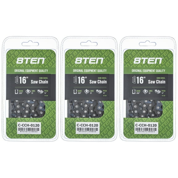 Semi Chisel Chainsaw Chain 16 inch .050 3/8 57DL for Echo Craftsman 3 Pack 810-CCC2342H