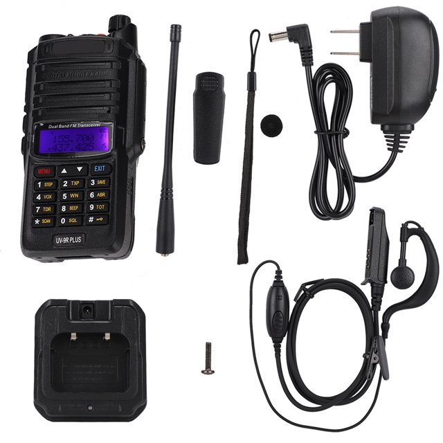 Walkie Talkie de radio bidireccional de banda dual portátil UV-9R Plus 15W para Baofeng (enchufe estadounidense 110-240V)