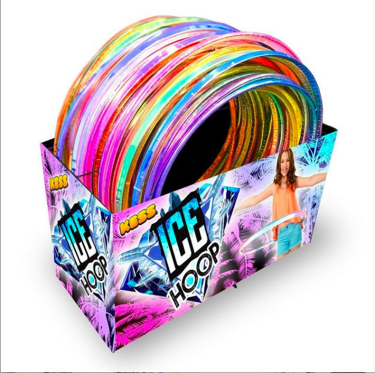 Kess Iridescent Ice Hula Hoop – Shimmering Fun for Kids & Adults, 1 Pack