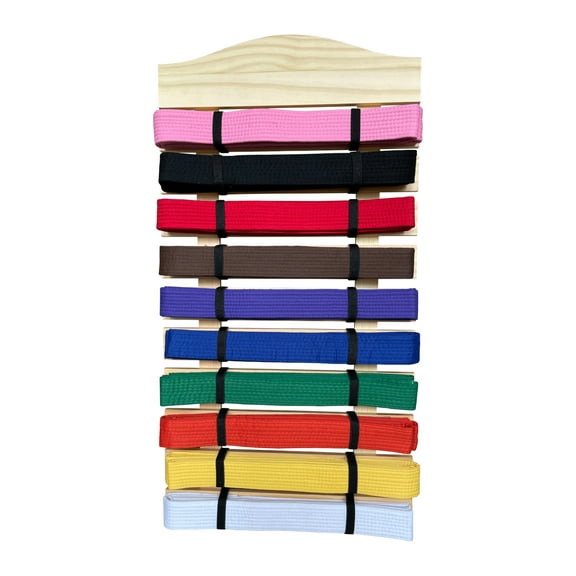 Sedroc Martial Arts Belt Display Holder Rack Wall Mount for Karate Taekwondo - 10 Levels