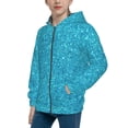 thumbnail image 2 of Sikiie Blue Glitter Zip Up Hoodie Teenage, hoodies for Teenage, Zipper Sweatshirt Jacket for Daily, Traveling-Small, 2 of 6