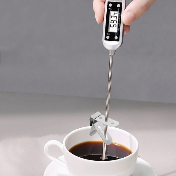 FRCOLOR Stainless Steel Thermometer Probe Clip for Home Use Silver Color 1 Piece