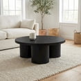 thumbnail image 3 of Black Solid and Manufactured Wood Round Coffee Table with Durable Finish, 3 of 6