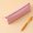 Pink, variant on Triangular Pencil Case Faux Leather Macaron Pencil Pouch Large Capacity Zippered Storage