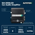 thumbnail image 4 of Autotek 2000W 2 Channel Car Audio Amplifier with Bass Knob, Street Machine SM-2000.2D, 4 of 8