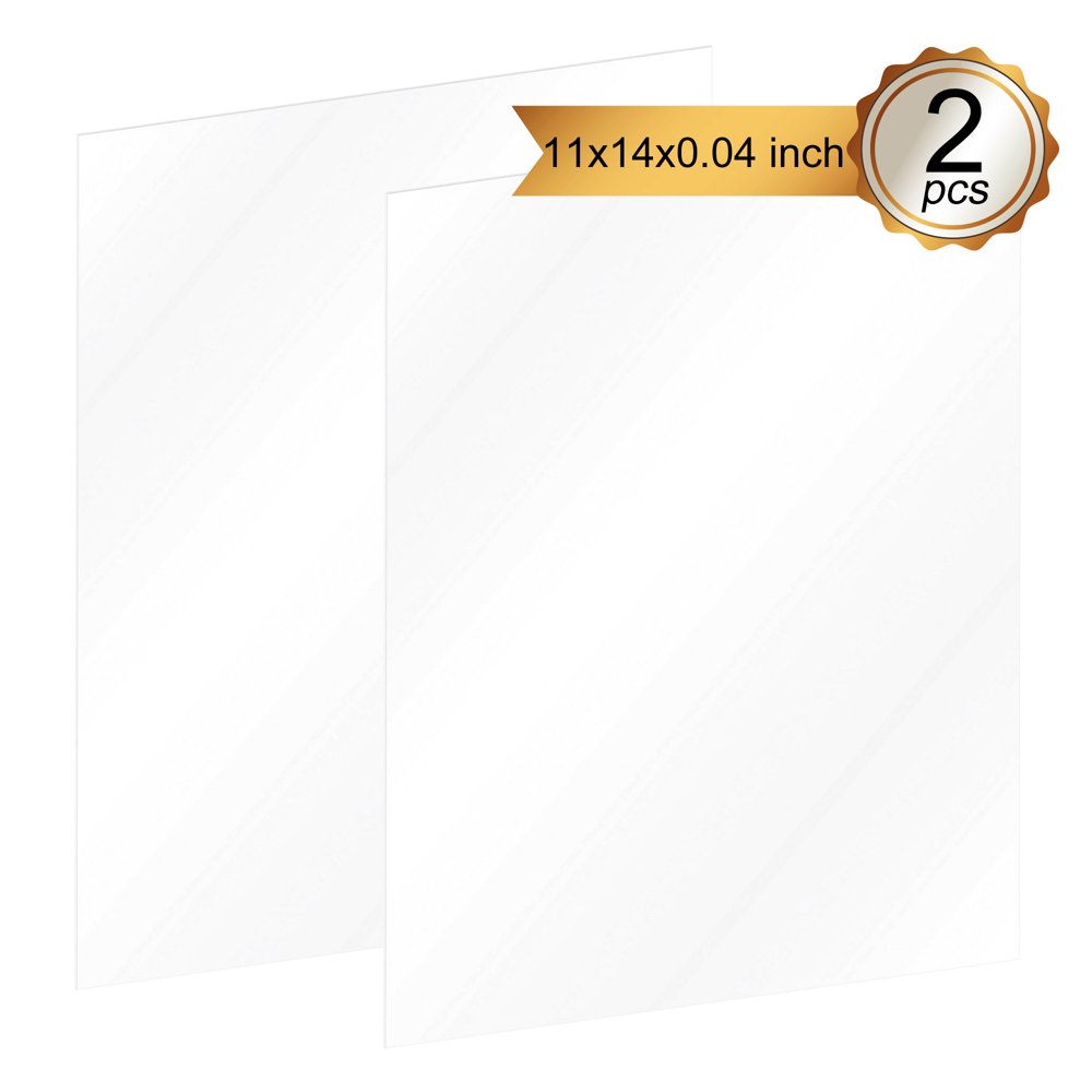 11x14 inch Acrylic Plexiglass Sheet 0.04" Thick, Crystal Clear Square