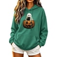 thumbnail image 2 of Molidfa Womens Spooky Ghost Hoodie Pumpkin Halloween Graphic Oversized Pullover Top, 2 of 4