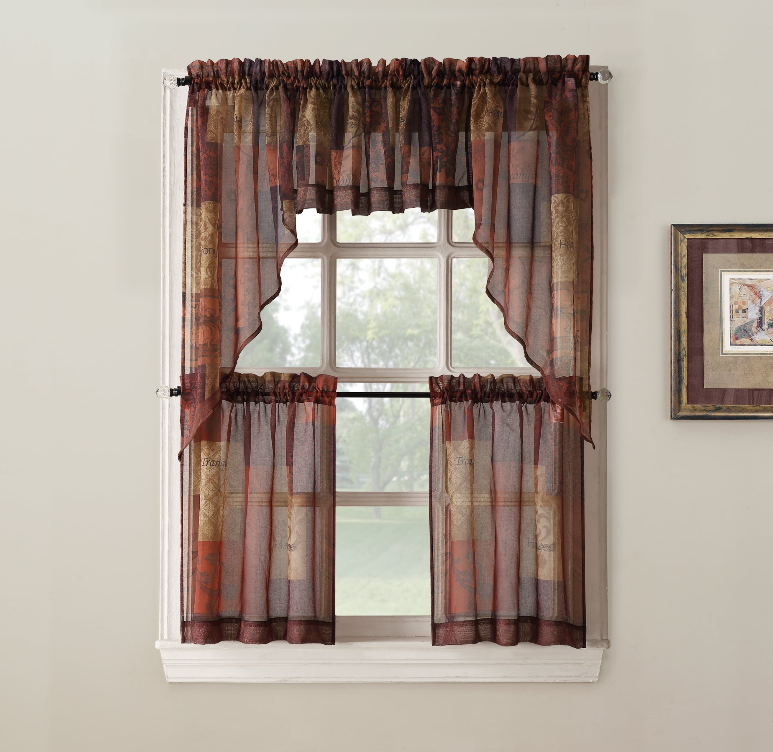 No. 918 Eden Rod Pocket Window Valance, 56"x14", Multicolor