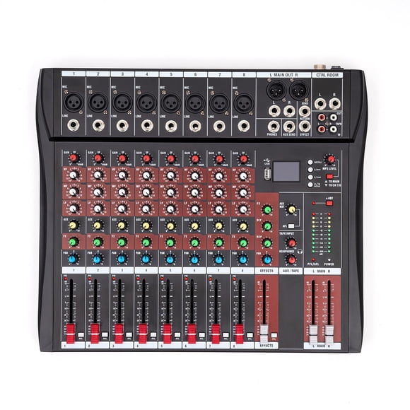 Mesa de mezclas Gdrasuya10 de 8 canales con Bluetooth y MP3