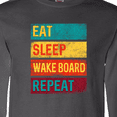 thumbnail image 4 of Inktastic Wakeboarding Eat Sleep Wakeboard Repeat Long Sleeve T-Shirt, 4 of 5