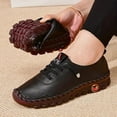 thumbnail image 4 of Zapatillas Planas Hechas A Mano Para Mujer, Zapatos De Piel Sintética Con Punta Redonda Y Cordones De Color Sólido, Zapatos Casuales Para Caminar, 4 of 4