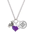 thumbnail image 1 of Delight Jewelry Silvertone Small Trojan - Mascot - Purple Heart Nurse Strong Zoe Necklace, 1 of 4