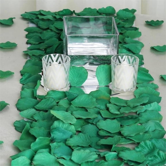 Efavormart 500pcs Artifical Rose Petals for Wedding Aisle Party Favor Jewelry Candy Sheer Flower Decoration - Hunter Green
