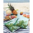 thumbnail image 3 of Pack of 2 Outdoor Pillow Covers, Summer Tropical Cactus Succulent Plants Blue Waterproof Square Throw Pillowcase Cushion Decorative Pillow Covers for Couch Patio Tent, 18x18 in, 3 of 6