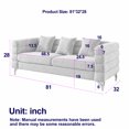 thumbnail image 5 of 3 Seater Sectional Sofa, 81 Inch Oversized Sectional Sofa with Deep Seating, 3 Pillows and Metal Legs, Upholstered Tufted Comfort Fabric Sofa for Living Room Home Bedroom Office, Orange Teddy, 5 of 9
