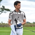 thumbnail image 4 of Lsque Bluey Pattern Golf Shirts for Men Dry Fit Print Moisture Wicking Performance Short Sleeve Polo Shirt-, 4 of 7