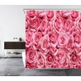 thumbnail image 3 of Valentine''s Day Shower Curtain Romantic Pink Rose Floral Shower Curtain Set for Bathroom Spring Nature Plant Flower Waterproof Fabric Bath Curtain with 12pcs Hooks, 72x72 Inch, 3 of 5