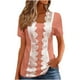 thumbnail image 3 of Blusas para mujer,Camisa informal de manga corta con botones para mujer, cuello en V, mezcla de poliéster y elastano suave, corte holgado para uso diario, sopatenor, 3 of 8