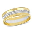 thumbnail image 1 of Men's 6mm Double Row Wedding Band in 10k 2-Tone Polished Yellow Gold, 1 of 5