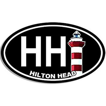Oval HH Hilton Head Island Lighthouse Sticker Decal (south carolina sc hhi) Size: 3 x 5 inch