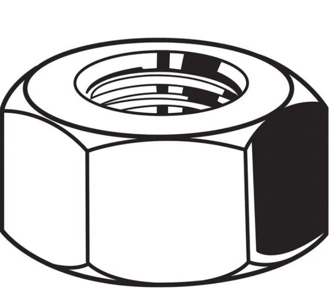 Hex Nut, 5/8"-18, Steel, Grade 8, Zinc Yellow, 35/64 in Ht, 25 PK
