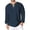 Navy, variant on VERUGU Mens Lightweight Breathable Casual Fashion Shirt Solid Color Long Sleeve V-Neck Fit Summer Loose Comfortable Blouse Navy L