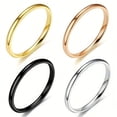 thumbnail image 2 of 1pc Unisex Couples Ring Set - 2mm Stainless Steel Stackable Rings for Engagement and Wedding, 2 of 4