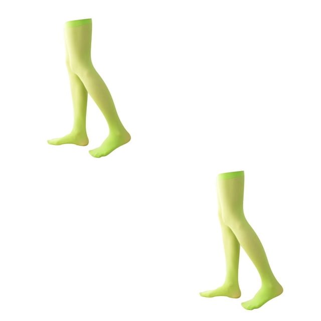 Paquete de 4 calcetines altos Minnieouse calcetines antideslizantes de estilo pijo medias hasta El muslo Verde fluorescente 2Conjunto
