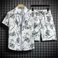 thumbnail image 3 of Conjuntos para hombre, camisetas de playa con estampado gráfico, ropa barata, camisetas, pantalones cortos, trajes para hombre, estilo coreano, novedad esencial a juego, 3 of 5