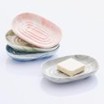 thumbnail image 3 of Handcrafted Ceramic Soap Dish: Decorative Soap Holder with Unique Marble Textures, Bar Soap Holder for Shower, Bathroom, Kitchen, Tubs, Sink, Hotels, Counters (Gray), 3 of 10