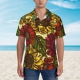 thumbnail image 2 of Balery Sunflower Camisas hawaianas de manga corta para hombre, camisas playeras de corte holgado, camisas de vacaciones con botones,Medium, 2 of 7