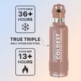 thumbnail image 2 of Coldest Sports Water Bottle - Straw Lid Bottle with Handle Leak Proof, Vacuum Insulated Stainless Steel, Double Walled, Thermo Mug, Tumbler (21 oz, Golden Rose), 2 of 8